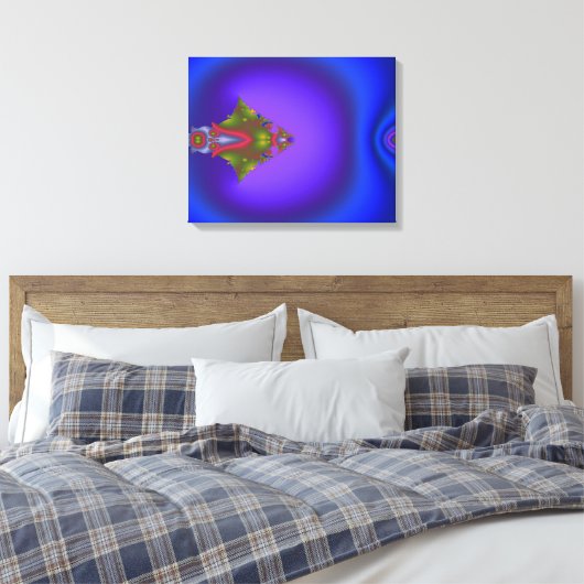 Deep Bluish Fraktal Leinwanddruck (Insitu (Schlafzimmer))