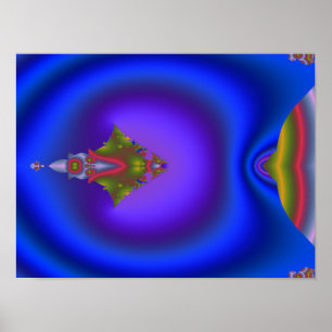 Deep Bluish Fraktal Poster