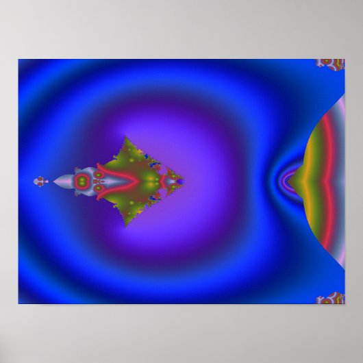 Deep Bluish Fraktal Poster (Vorne)