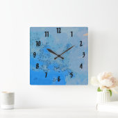 Deep Bluish Pastel Sky Quadratische Wanduhr (Zuhause)