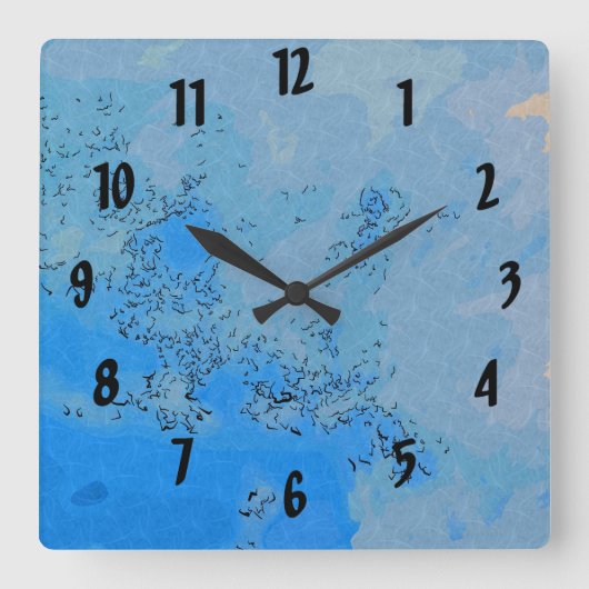 Deep Bluish Pastel Sky Quadratische Wanduhr (Vorderseite)