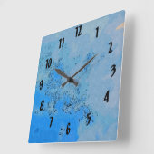 Deep Bluish Pastel Sky Quadratische Wanduhr (Winkel)