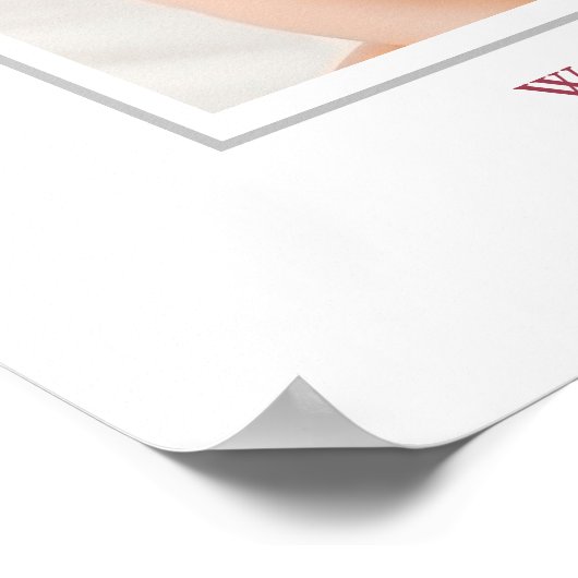 Deep Blush Pink Bow 1st Birthday Photo Welcome Poster (Ecke)