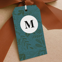 Deep Bramble | Festive Botanische Monogramm Geschenkanhänger