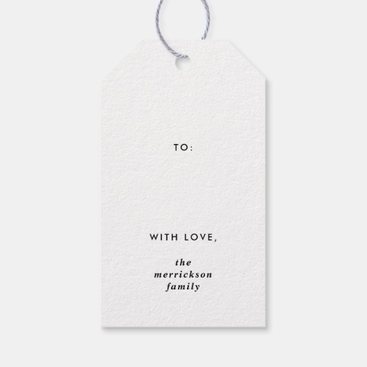 Deep Bramble | Festive Botanische Monogramm Geschenkanhänger (Rückseite)