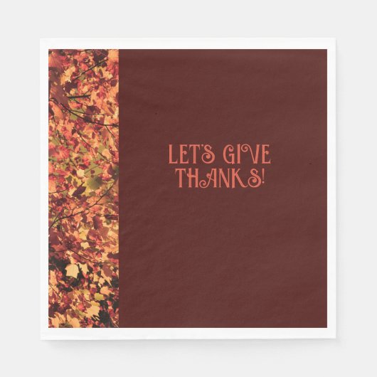 Deep Brown Abendessen Herbstfest glücklich dank de Serviette (Vorderseite)