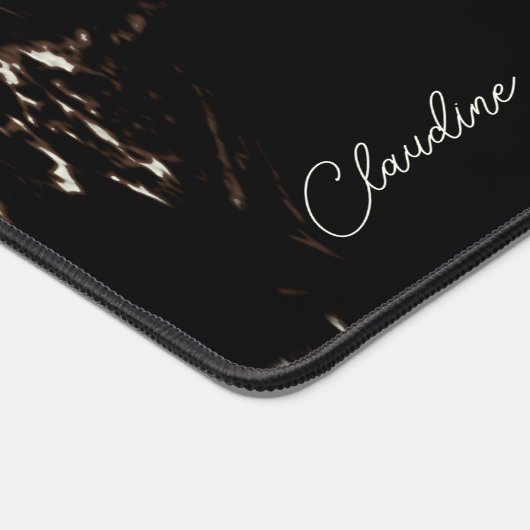 Deep Brown Black Marble Look Schreibtisch Matten & Schreibtischunterlage (Ecke)