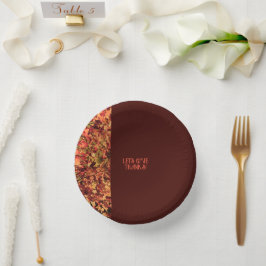 Deep Brown Blätter Glückwunsch Thanksgiving Danke  Pappteller