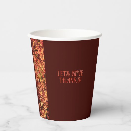 Deep Brown Dinner Herbstfest Glückwunsch Thanksgiv Pappbecher (Vorderseite)