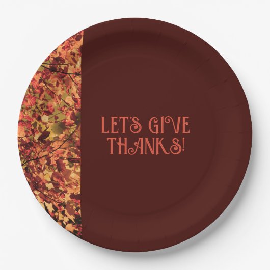 Deep Brown Familie Ansammlung glücklich dank Pappteller (Vorderseite)