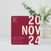 Deep Burgund Wine Beige Piazza della Riforma Save The Date (Stehend Vorderseite)