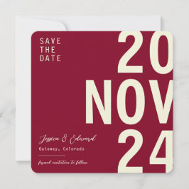 Deep Burgund Wine Beige Piazza della Riforma Save The Date