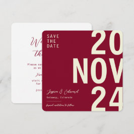 Deep Burgund Wine Beige Piazza della Riforma Save The Date