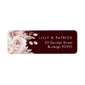 Deep Burgundy Blush Modern Wedding Return Address (Vorne)