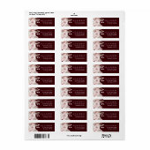 Deep Burgundy Blush Modern Wedding Return Address (Vorne)