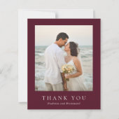 Deep Burgundy Budget Wedding Thank You Card (Vorderseite)