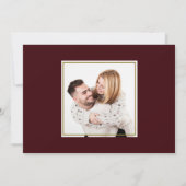 Deep Burgundy Calligraphy QR Code Photo Wedding   Save The Date (Rückseite)