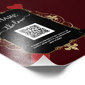 Deep Burgundy Casino Share Photo QR Code Wedding Fotodruck (Ecke)