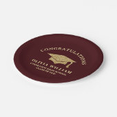 Deep Burgundy Class Of 2026 Graduation Party Pappteller (Schrägansicht)