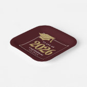 Deep Burgundy Class Of 2026 Pappteller (Gewinkelt)