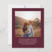 Deep Burgundy Classic Budget Wedding Invitation (Rückseite)