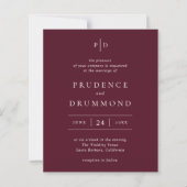Deep Burgundy Classic Budget Wedding Invitation (Vorderseite)