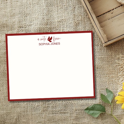 Deep Burgundy Classic Dove Stationery Note Card Einladung