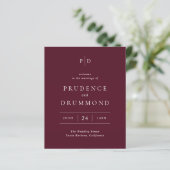Deep Burgundy Classic Wedding Program (Stehend Vorderseite)