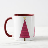 Deep Burgundy Damask Moderne Weihnachtsbaum-Tasse Tasse (Links)