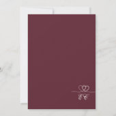 Deep Burgundy Elegant Chic Calligraphy Wedding Einladung (Rückseite)