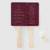 Deep Burgundy Elegant Classic Wedding Program Fächer (Vorne und Hinten)