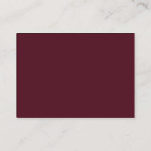Deep Burgundy Elegant QR Code Classic Wedding Begleitkarte (Rückseite)