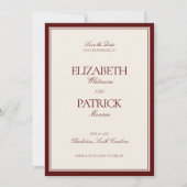 Deep Burgundy Estate Formal Modern Classic Wedding Save The Date (Vorderseite)