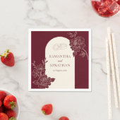 Deep Burgundy Floral Ivory Arch Wedding Serviette (Beispiel)