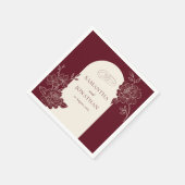 Deep Burgundy Floral Ivory Arch Wedding Serviette (Ecke)