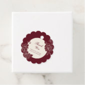 Deep Burgundy Floral Line Art Wedding Geschenkanhänger (Beispiel)