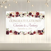 Deep Burgundy Floral Wedding Banner