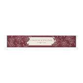 Deep Burgundy Floral Wedding Invitation Belly Band (Flach)