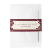Deep Burgundy Floral Wedding Invitation Belly Band (Vorderseite Beispiel)