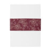 Deep Burgundy Floral Wedding Invitation Belly Band (Rückseitenbeispiel)
