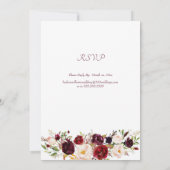 Deep Burgundy Floral Wedding mit UAWG Einladung (Rückseite)