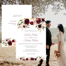 Deep Burgundy Floral Wedding mit UAWG