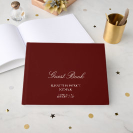Deep Burgundy Formal Modern Classic Estate Wedding Gästebuch