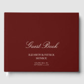 Deep Burgundy Formal Modern Classic Estate Wedding Gästebuch (Vorderseite)