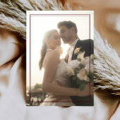 Deep Burgundy Ivory Crest Old Money Photo Wedding Dankeskarte