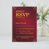 Deep Burgundy Ivory Elegant Wedding RSVP Karte (Stehend Vorderseite)