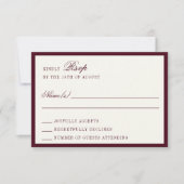 Deep Burgundy Ivory QR Code Wedding RSVP Card (Vorderseite)