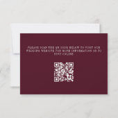Deep Burgundy Ivory QR Code Wedding RSVP Card (Rückseite)