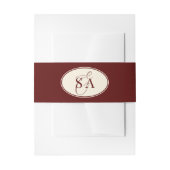 Deep Burgundy Ivory Stripe Oval Old Money Wedding  Einladungsbanderole (Vorderseite Beispiel)