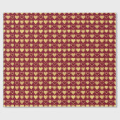 Deep Burgundy Luxury Hearts Valentine Gift Geschenkpapier (Flach)